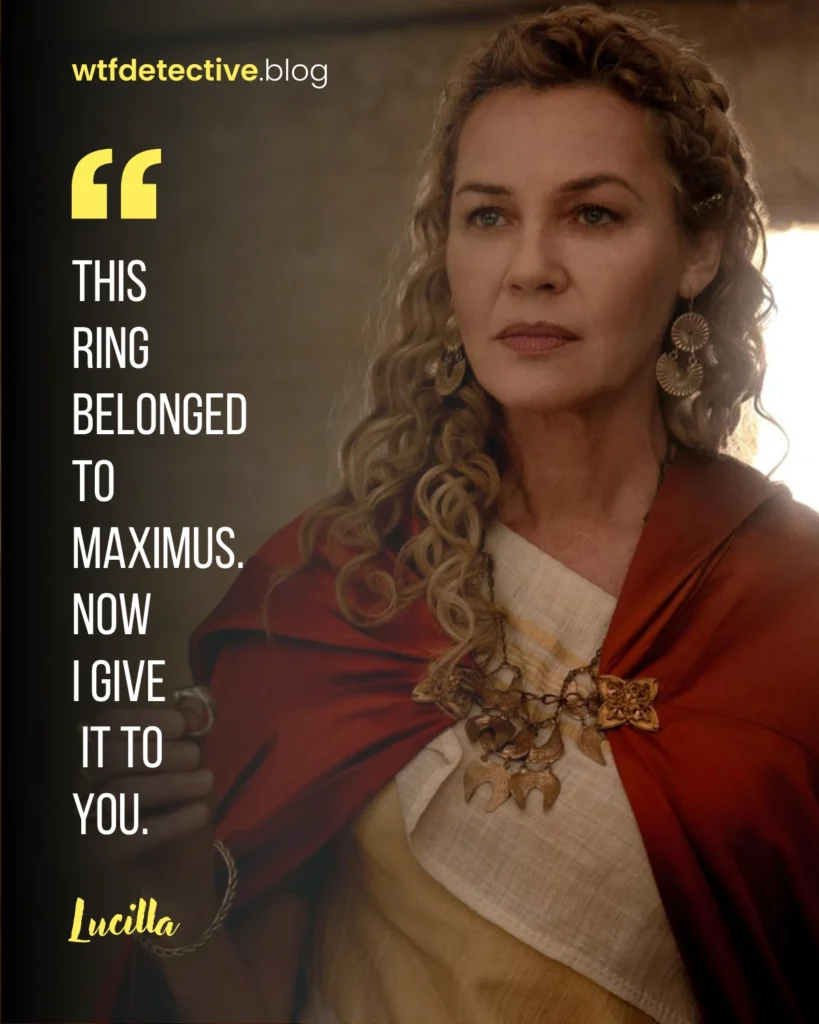 lucilla quote from galdiator 2, 
Connie Nielsen 2024 saying