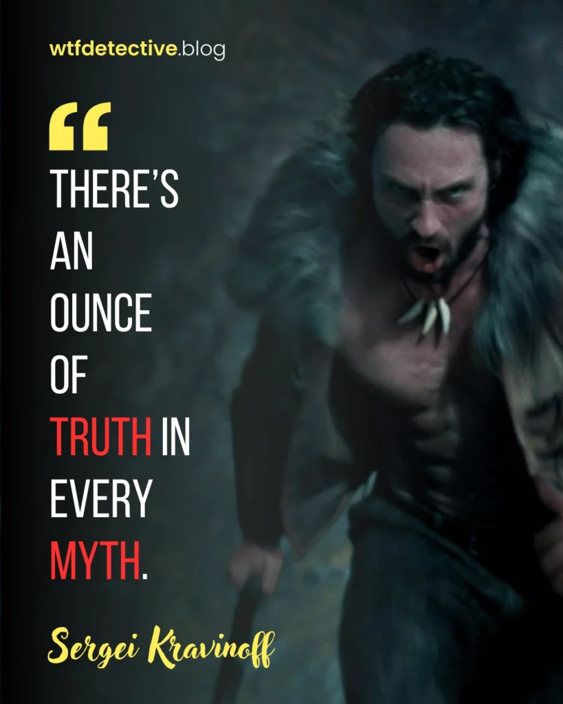 Kraven: The Hunter movie lines dialogues, Kraven 2024 Quotes, Sergei Kravinoff Quotes, 