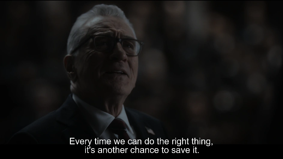 Robert De Niro and Angela Bassett in Zero Day (2025), zero day netflix quote
