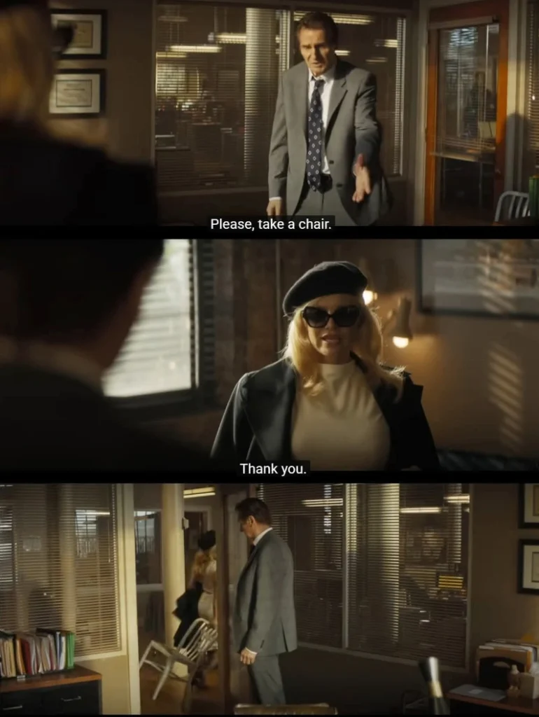 naked gun 2025 quotes, liam neeson and pamela funny, funny joke comedy scene