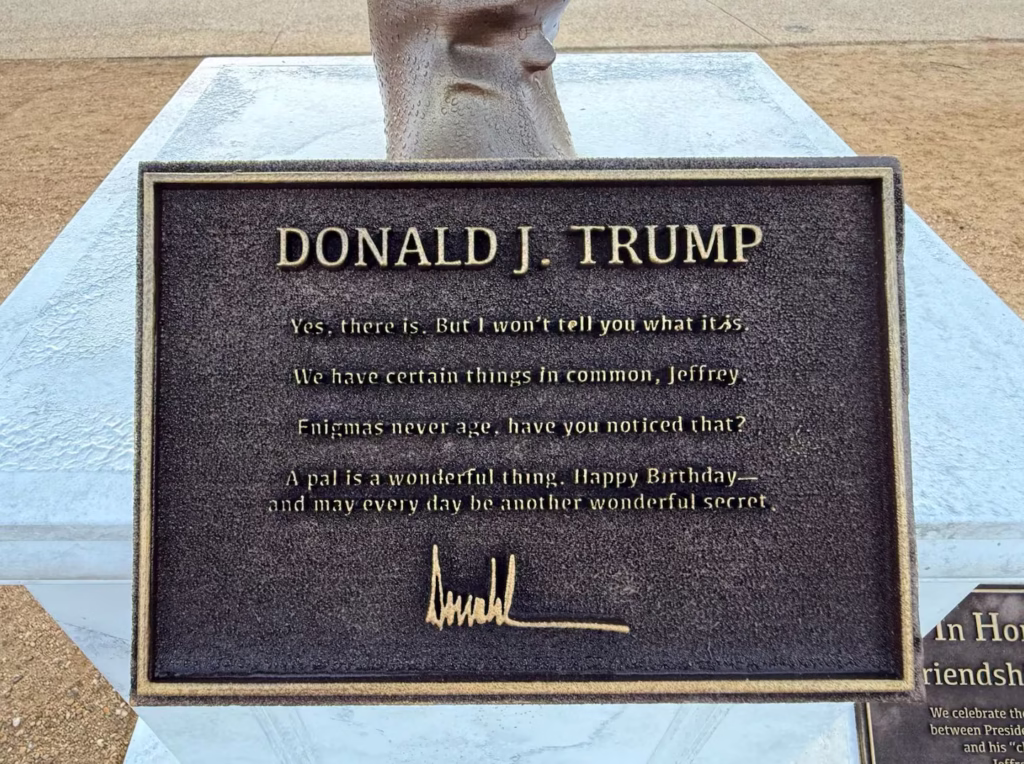 MAGA erupts as 12-foot statue of Trump holding hands with Epstein mysteriously appears on Capitol Mall