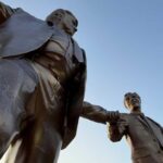 MAGA erupts as 12-foot statue of Trump holding hands with Epstein mysteriously appears on Capitol Mall