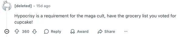 “I didn’t think it’d be this bad”: Trump supporter stunned by grocery bill after bragging they’d pay more 'gladly'