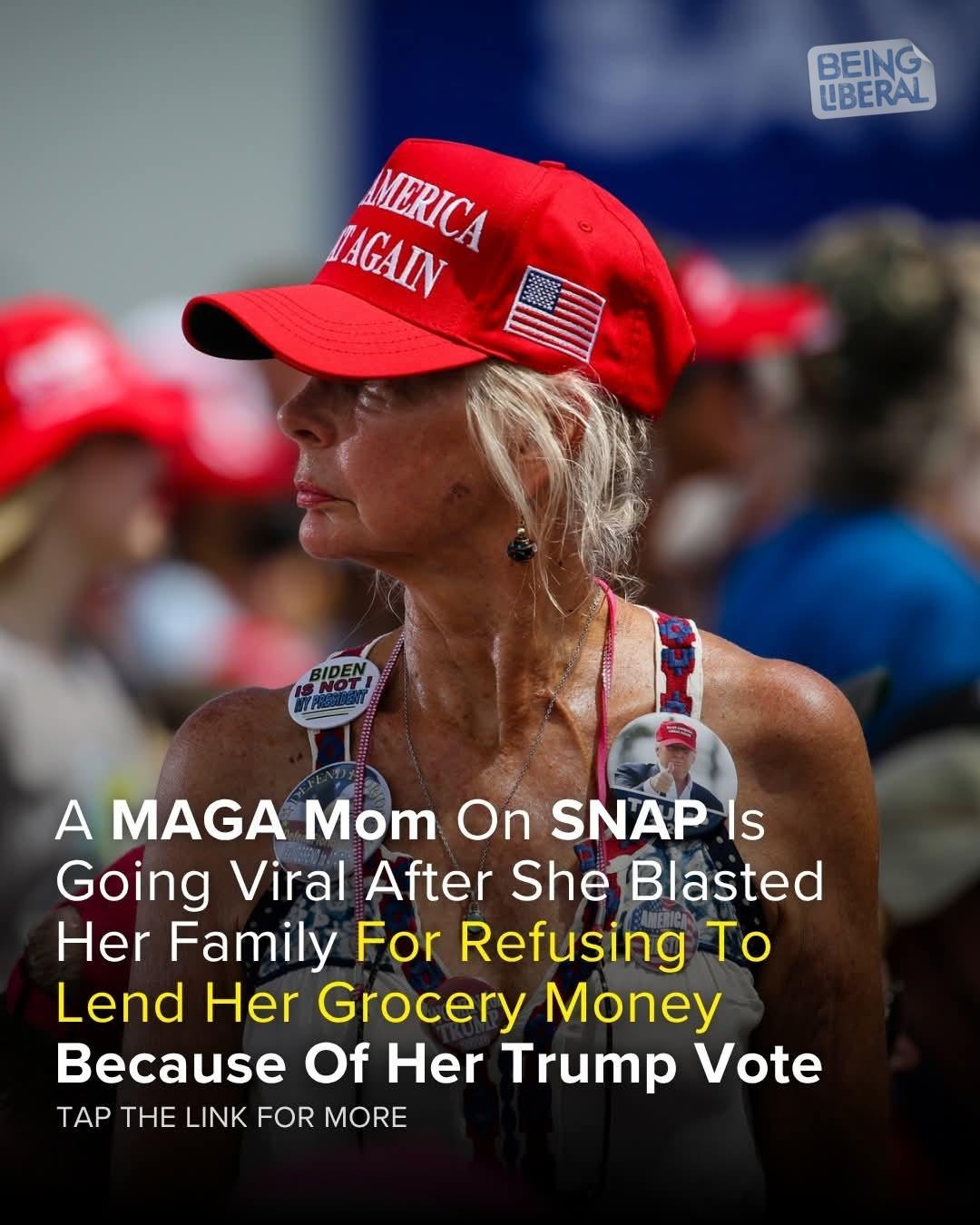 MAGA mom on SNAP sparks viral reaction after slamming family for refusing grocery money because of her Trump vote