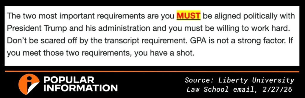 Law school sparks outrage after telling students political loyalty to Trump matters more than grades for summer job, "Should love Trump"
