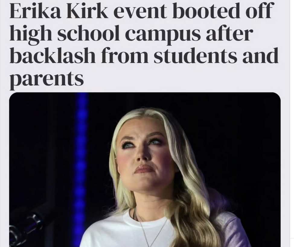 Erika Kirk event pulled from high school campus following backlash from students and parents