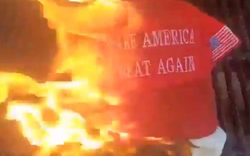 Furious Trump supporters record themselves torching their MAGA merch after Trump attacks the pope