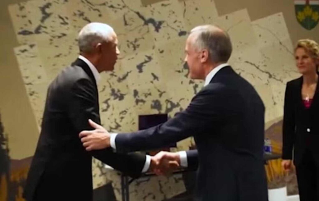 MAGA influencers and Trump allies go into full meltdown after images surface of Barack Obama meeting Canadian Prime Minister