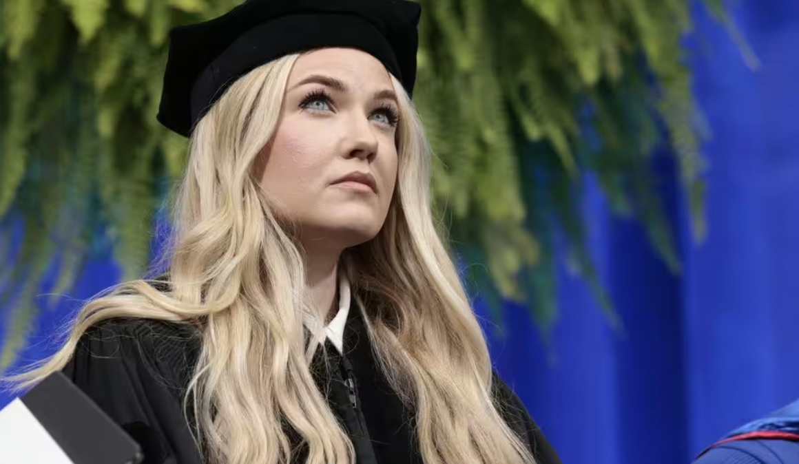 Speaking to graduating students, Erika Kirk promotes traditional gender roles, saying women are meant “to nurture” and should marry young, sparking backlash online
