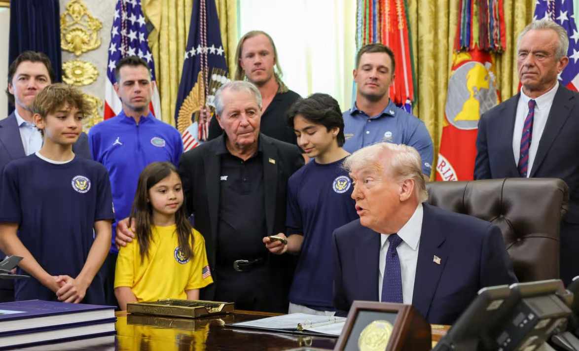 Donald Trump accused of sinking to a new low after viral clip appears to show him mocking a little girl at White House event